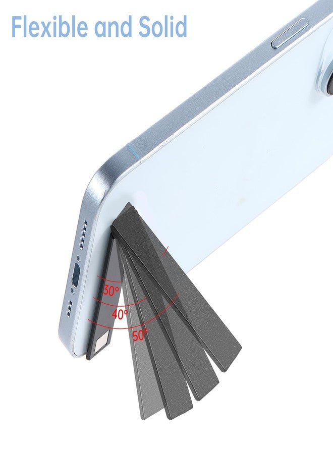 Styquenzer 2 Pack Ultra-Thin Cell Phone Holder Cell Phone Kickstand Adjustable Mini Alloy Phone Kickstand Portable Foldable Phone Stand for Phone Case Metal Phone Kick Stand for Mobile Phone Tablet Black - Image 4