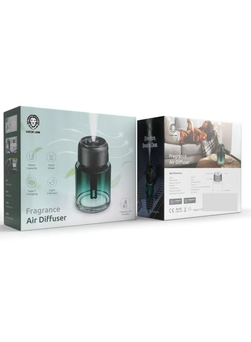 NEXORA SR Fragrance 160ml Air Diffuser with Light Indicator, 300mAh Battery, 4 to 5 Hours Working Time, Type-C Charging, Multi Mode - Green  - Image 2