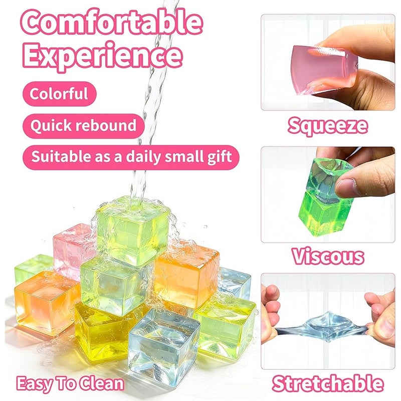 rytopt 24Pcs Stress Balls Fidget Toys Adults, Ice Cube Toys - Square Squeeze Ball Toys, Squeeze Toys - Small, Stress Balls for Adults, Easter, Christmas, Party Favors, Stocking Stuffers - Image 3