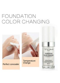 Ucanbe 2Pcs Tlm Color Changing Foundation Liquid With 2 Brushes And 2 Cosmetics Sponge Flawless Full Coverage Natural Color Face Primer Base Makeup 30Ml  - Image 4