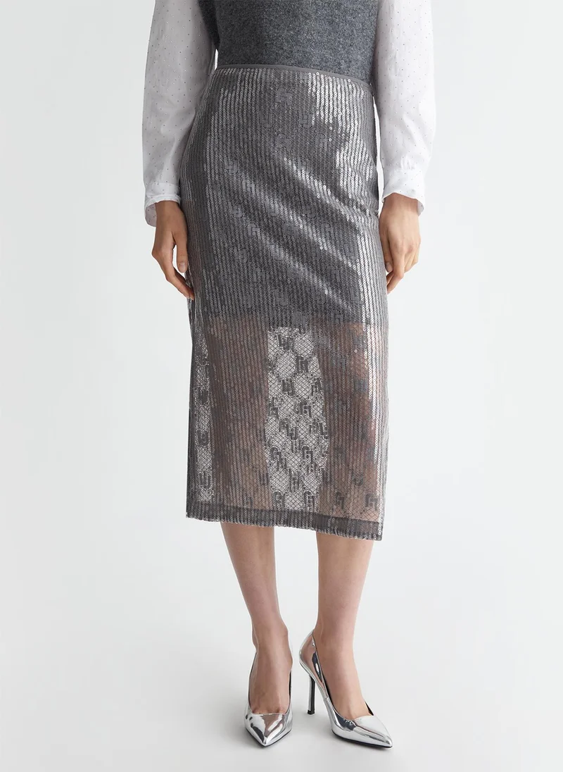 Liu Jo Sequinned lace skirt