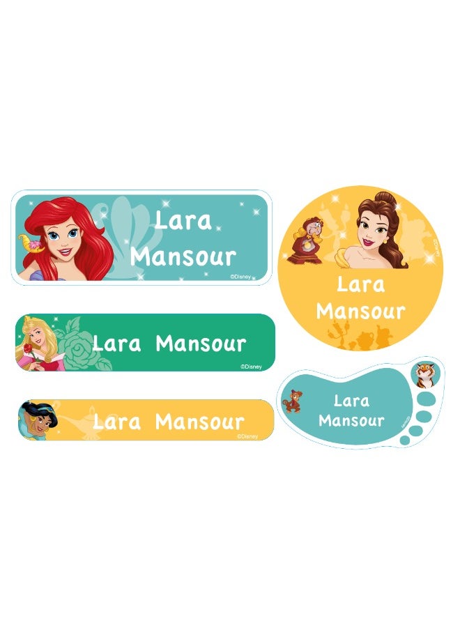 Essmak Disney Personalized Waterproof Name Labels for Kids – Set of 74 Custom Stickers for School Supplies, Lunch Boxes, Clothes and Toys  - Image 1