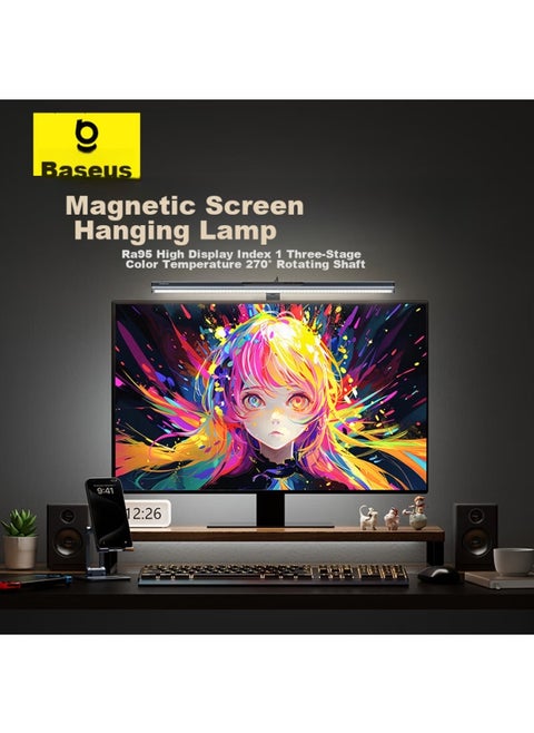 Baseus Screen Hanging Lamp, Magnetic Tallation-free Reading Lamp For Computer Monitors, Suitable For Office, Study, Dormitory, Gaming, Desktop And Laptop Computers