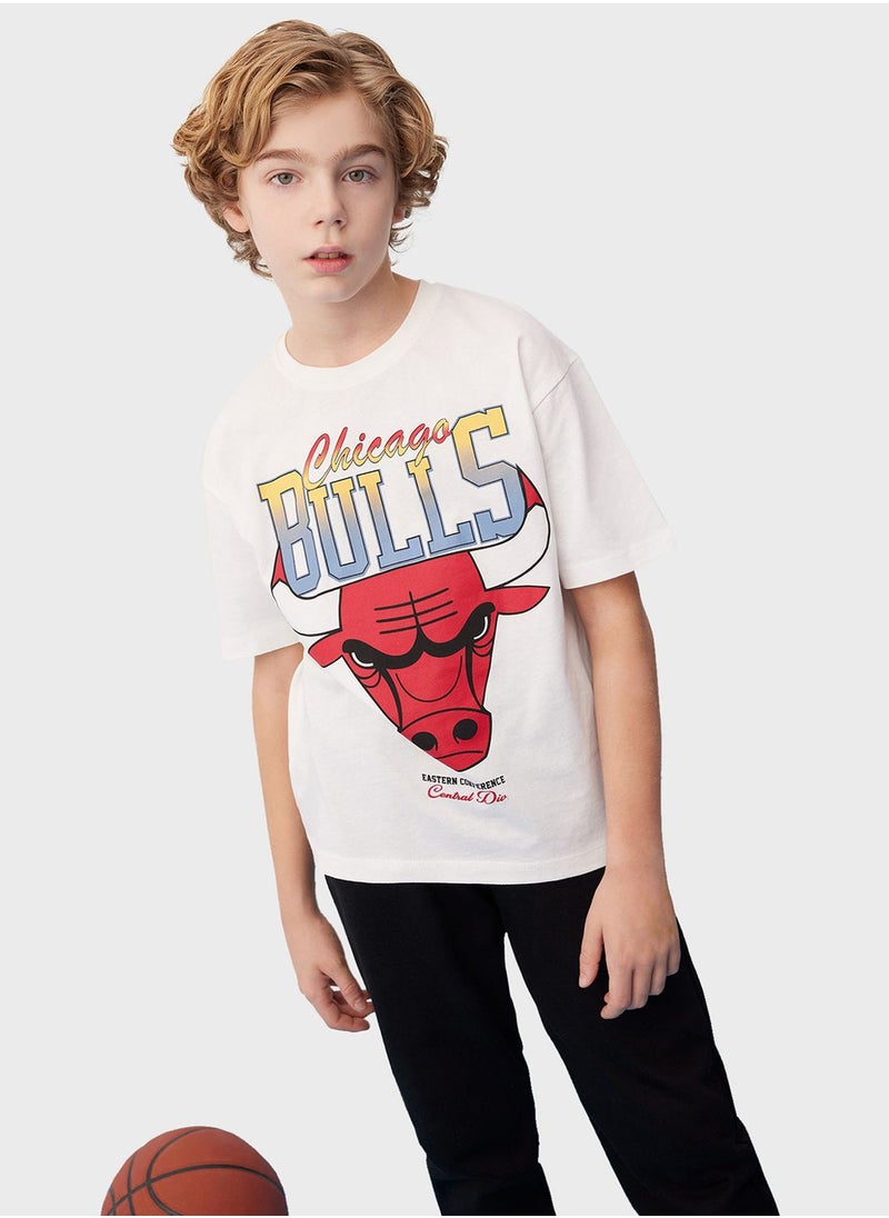 DeFacto - Boy Nba Chicago Bulls Oversize Fit T-Shirt - Image 1