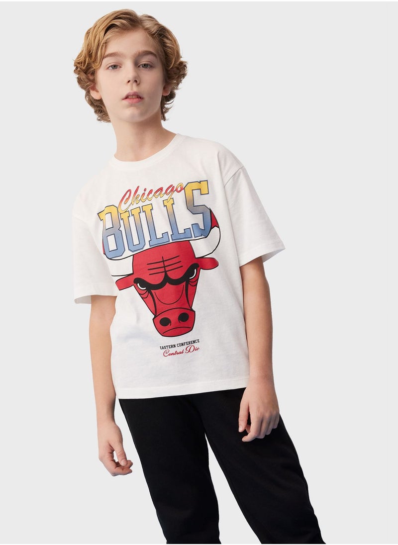 DeFacto - Boy Nba Chicago Bulls Oversize Fit T-Shirt - Image 1