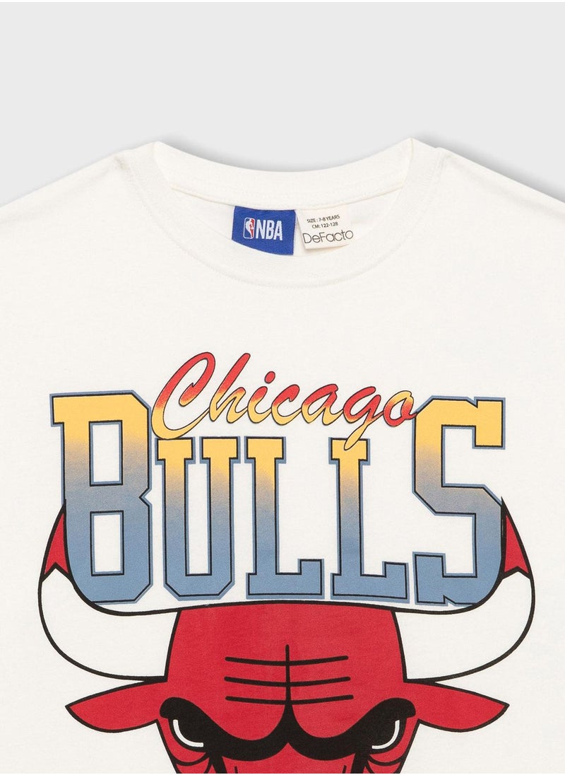 DeFacto - Boy Nba Chicago Bulls Oversize Fit T-Shirt - Image 1