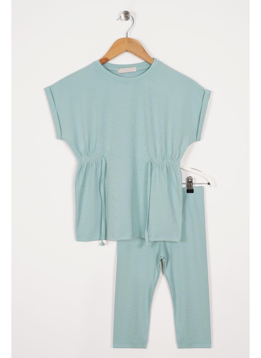 WEWE Crew Neck Age Green Color Girl's Thai Suit  - Image 1