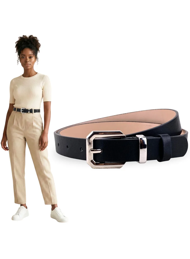Classic Milano Classic Milano Women's Belt with Gift Box; Faux Leather Ladies Belt for Dresses, Jeans & Gowns; Stylish Womens Belt; Adjustable Girls Belt; Belt for Women | Full Length: 110 CM (Free Size - Fits up to the waist of 40 Inches / 100 CM)