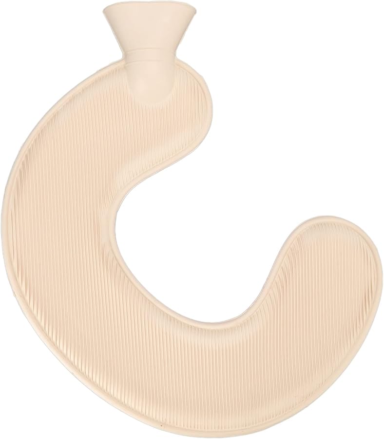 Fydun 1L Ultra Soft Neck Hot Water Bottle With Detachable Jacquard Cover Beige - Image 3