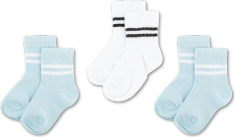 نوفيبيبي 3-Pack Cotton Kids College Socks Baby Unisex Girls Women Boys School Socks, White Black Pink