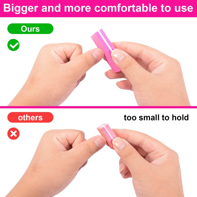 Diesisa Buffer Block Nail File, 100/180 Grit Sponge Nail Buffers for Acrylic Nails, Nails Buffer, Mini Buffing Block Double Sided for Manicure Tools 60 Count - Pink - Image 5