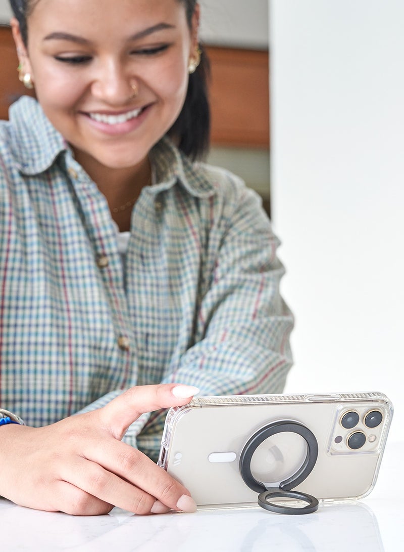 كايس مايت حامل حلقة مغناطيسي - حامل قبضة مغناطيسية، مغناطيسات قوية تأمن 3 أضعاف وزن آيفون، قبضة قابلة للإزالة لأجهزة آيفون 15/14/13/12 وسلاسل مغناطيسية، فولاذ مقاوم للصدأ - - Image 4