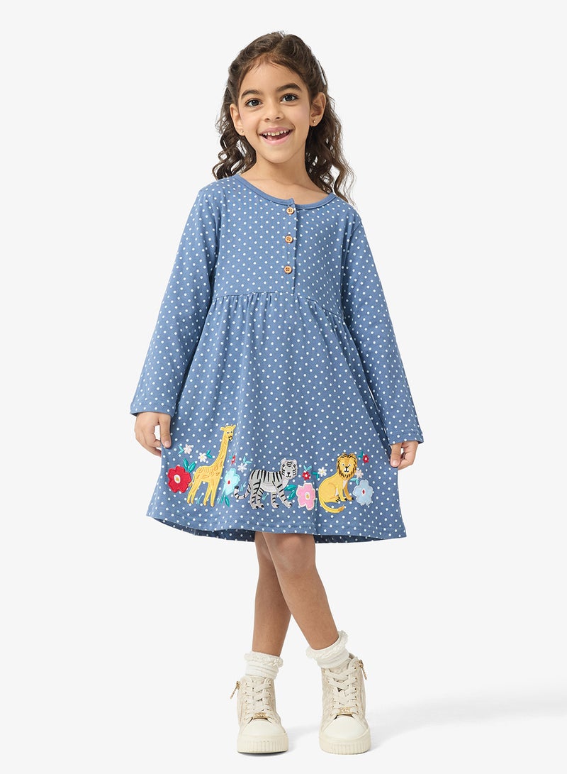 Pinata Zoo Print Long Sleeve Dress - Image 1