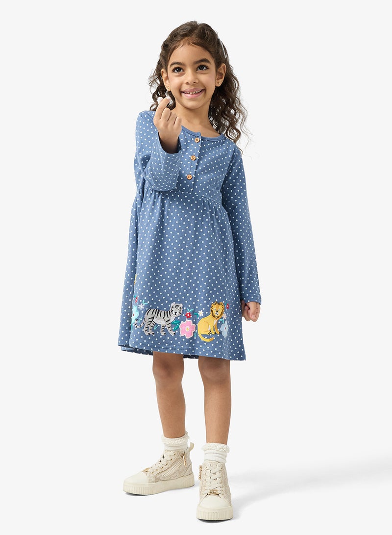 Pinata Zoo Print Long Sleeve Dress - Image 4