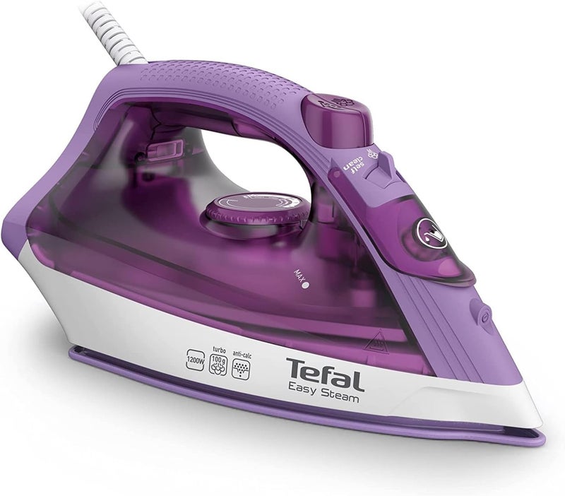 T-fal TEFAL Steam Iron | Easy Steam Iron XL | Steam output of 24g/min | 100 g/min with the boost | 1200W | 220ml Water tank capacity | 5 Temperature Settings | 50/60Hz | 2 years Warranty | FV1953M0 - Image 1