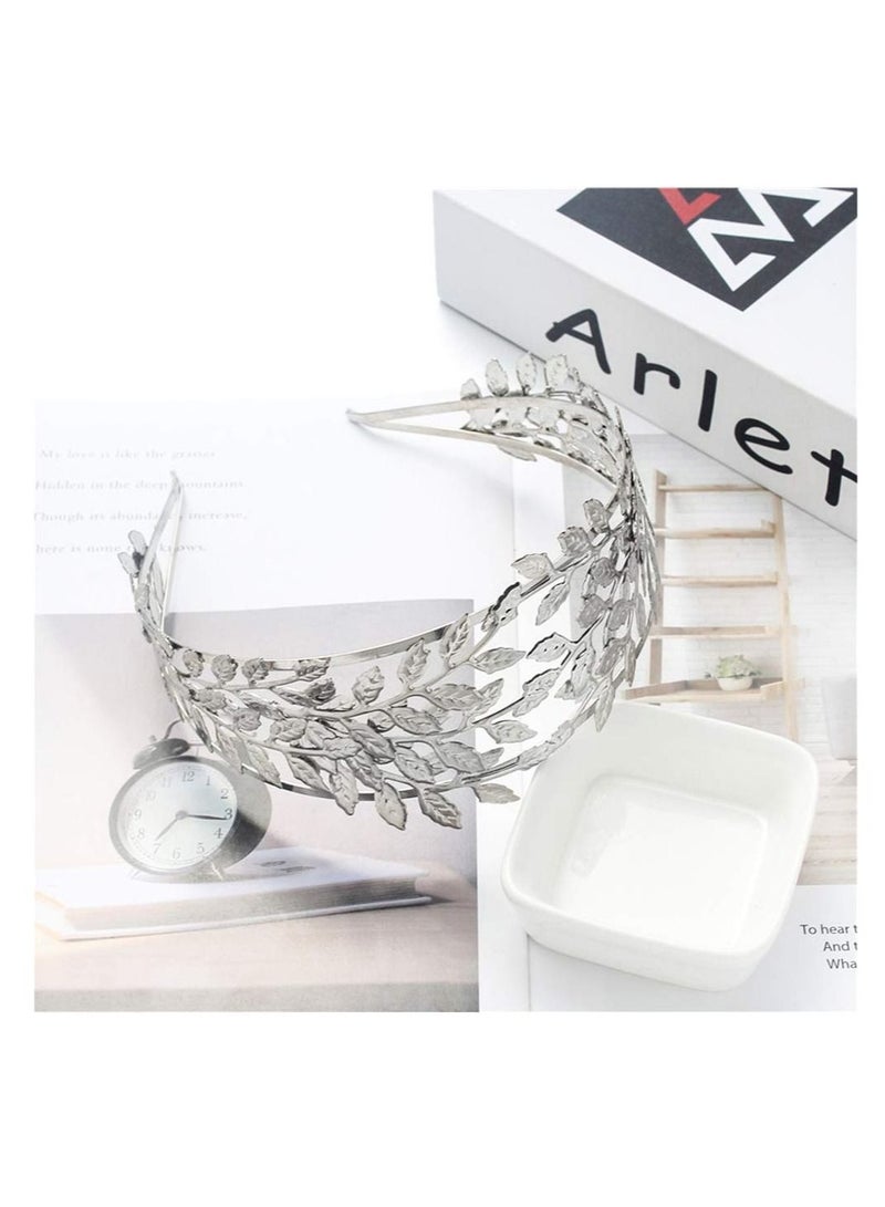 Captaintech Leaf Headbands for Women, Bride Headwear Gold Tiaras for Women Costume Party Roman Leaf Headband Wedding Bridal Tiaras Hair Crown for Women Headpiece for Party (2 Pieces) - Image 3