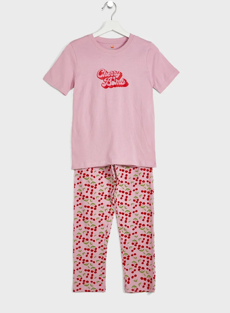 Pinata Girls T-Shirts & Pyjama Nightwear Set