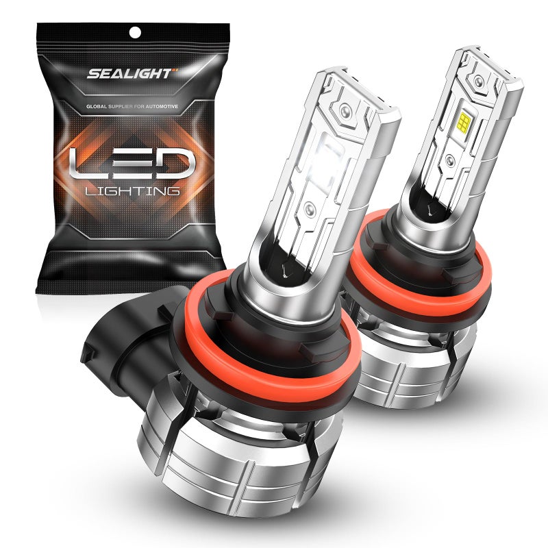 SEALIGHT H11/H16/H8 LED Fog Light Bulb, 14,000 Lumens 800% Brightness H11 LED Fog Lights, 1:1 Mini Size Easy to Install, 60000HRS Lifespan IP68 Waterproof, Pack of 2 - Image 1