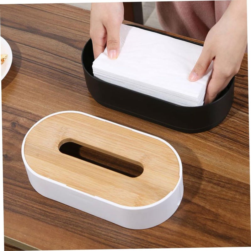 Retro 2 Piece Tissue Box Set Elegant Easy Clean Napkin Dispenser Home Office - Image 5