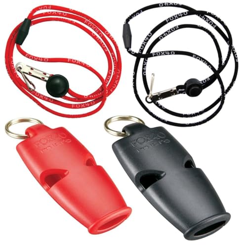Fox 40 Micro 2 pack, BLACK w/ lanyards - Image 2