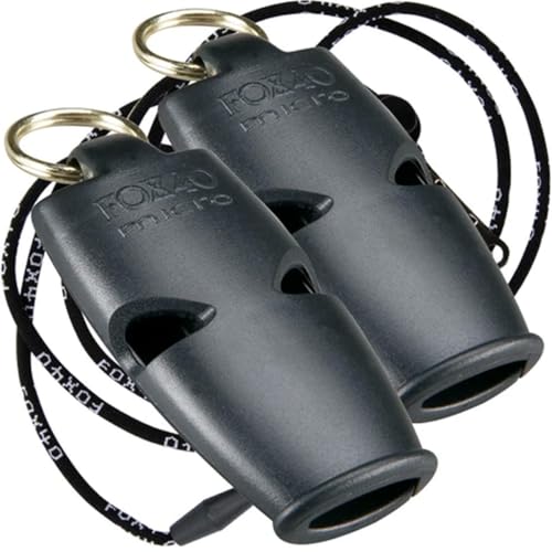 Fox 40 Micro 2 pack, BLACK w/ lanyards - Image 3