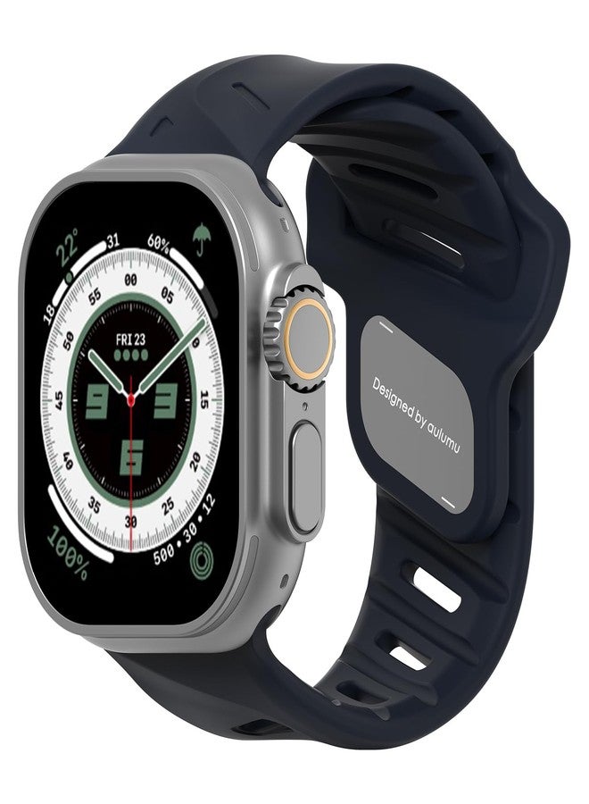 Aulumu A02 Sports Watch Band | Fluoroelastomer | for Apple Watch 42/44/45/46/49 mm | Fashions Waterproof Watch Strap - Dark Blue - Image 1