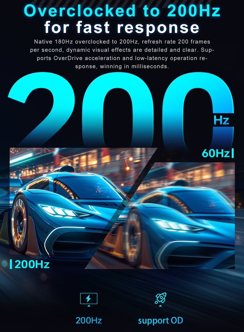 ثوندروبوت شاشة ألعاب مقاس 23.8 بوصة، 200 هرتز - لوحة VA بدقة FHD 1080P مع 99% sRGB، ومزامنة تكيفية (Adaptive-Sync)، ونقطة تصويب (Crosshair)، وHDR 10، واستجابة 1 مللي ثانية، وحماية العين من الضوء الأزرق الخفيف للاستخدام الاحترافي في الألعاب والمكاتب. - Image 5