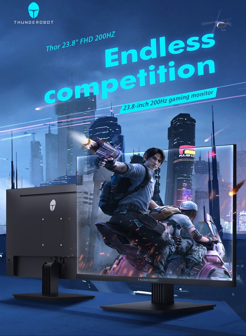 ثوندروبوت شاشة ألعاب مقاس 23.8 بوصة، 200 هرتز - لوحة VA بدقة FHD 1080P مع 99% sRGB، ومزامنة تكيفية (Adaptive-Sync)، ونقطة تصويب (Crosshair)، وHDR 10، واستجابة 1 مللي ثانية، وحماية العين من الضوء الأزرق الخفيف للاستخدام الاحترافي في الألعاب والمكاتب. - Image 2