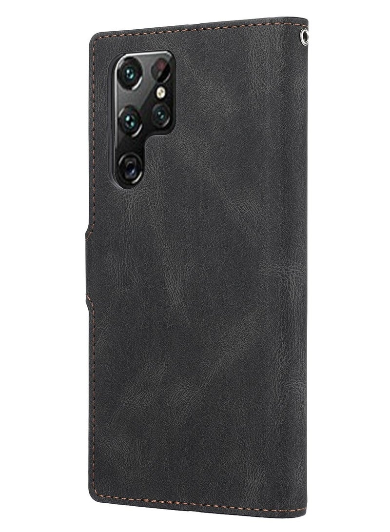 Suteni Flip Cover Card Slots Leather Phone Case for Samsung - Image 2
