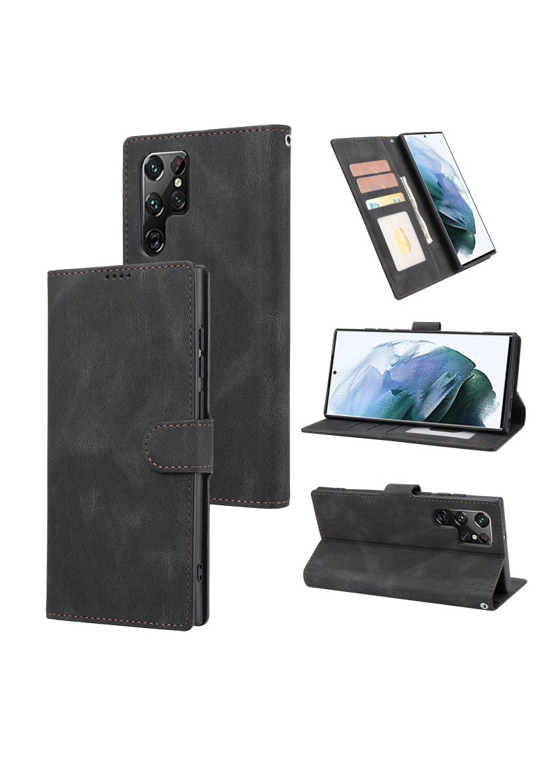Suteni Flip Cover Card Slots Leather Phone Case for Samsung - Image 3