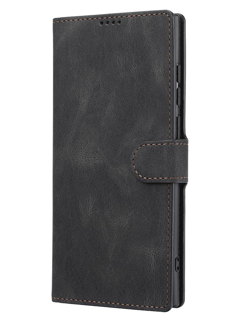 Suteni Flip Cover Card Slots Leather Phone Case for Samsung - Image 1