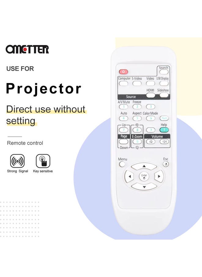OMETTER - New For Epson Remote Control for Projector EB-D290 CB-S03/W03/X03/W15/X17/X18/CB-1985WU - Image 1