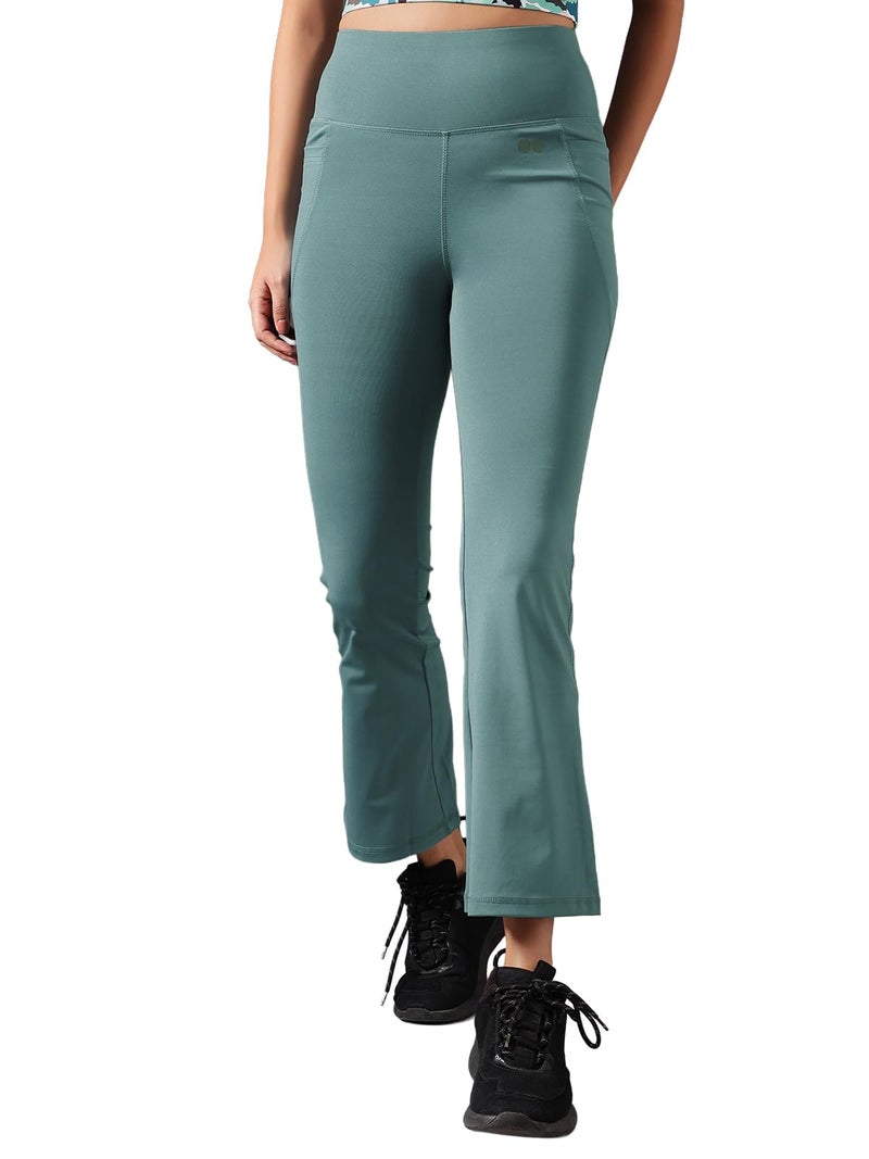 Clovia Women's Slim Yoga Pants (AB0090B08M_Navy Blue_M) - Image 1