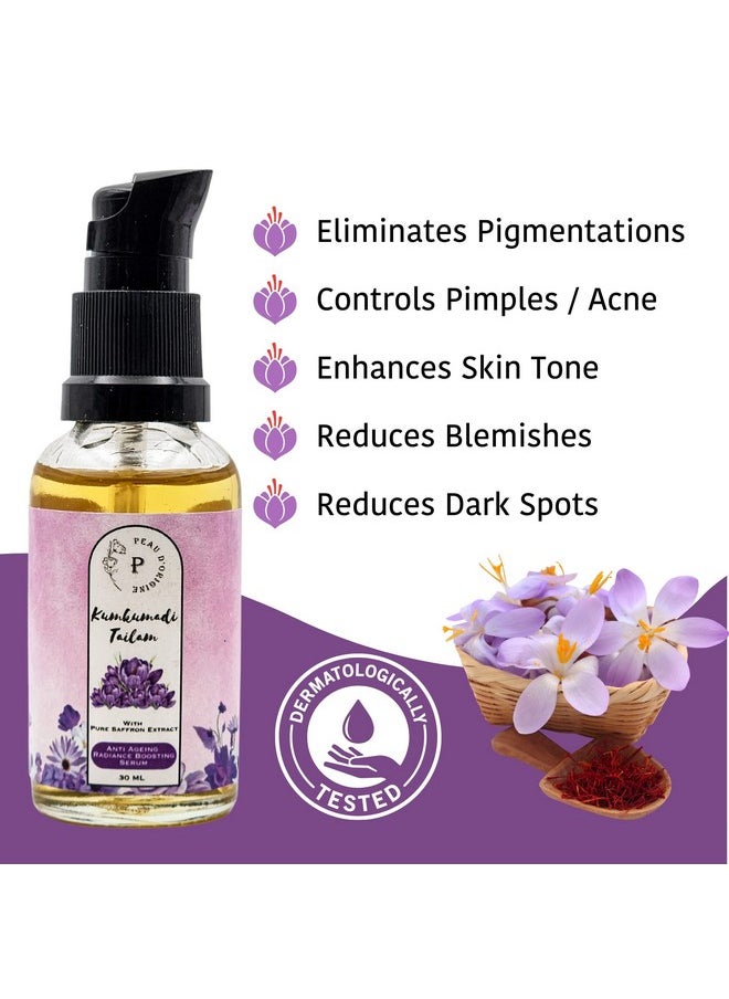 Peau D'origine - Kumkumadi Face Massage Oil Tailam For Winter Face Care (30Ml) - Image 1