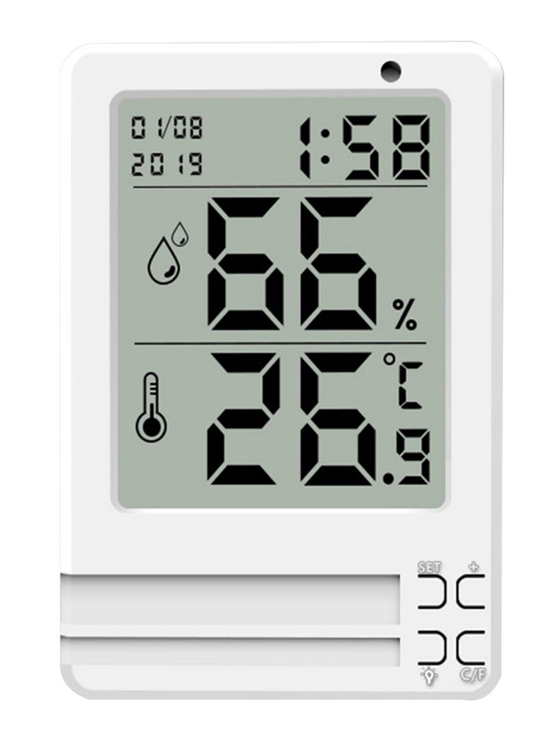 NIBEMINENT Electronic Temperature Humidity Meter White
