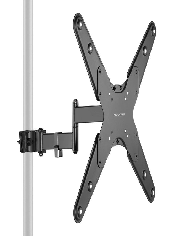 Mount-It! TV Pole Mount, Full Motion Bracket for TVs up to 55 Inches, VESA 200, 300, 400 Compatible, Articulating Arm with Clamp Mounting Base for Indoor and Outdoor Use - Image 1