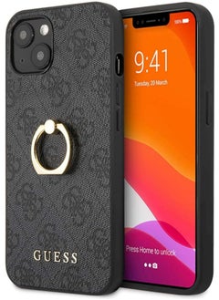 جس حافظة حماية من جلد البولي يوريثين 4G مع حامل حلقي لهاتف ايفون 13 ميني (5.4 انش) من جيس - اسود  - Image 1