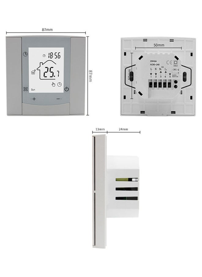 NIBEMINENT - Multifunctional LCD Display Intelligent Thermostat White - Image 1