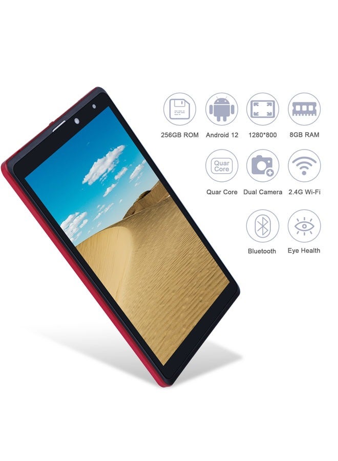 C idea 8 Inch Android 12 Tablet 256GB ROM+256GB Expandable 800*1280 IPS Screen With Protect Case, Keyboard CM835 Red - Image 3