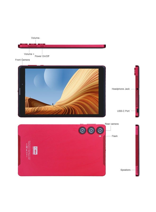 C idea 8 Inch Android 12 Tablet 256GB ROM+256GB Expandable 800*1280 IPS Screen With Protect Case, Keyboard CM835 Red - Image 5