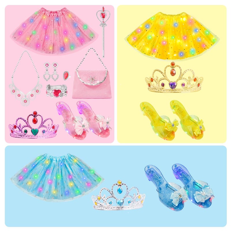 Meland Princess Toys for Girls, Light Up Princess Dress Up Clothes for Toddler Girl 3,4,5,6 Year Old, Little Girls Gift Idea for Birthday Christmas Halloween - Image 4