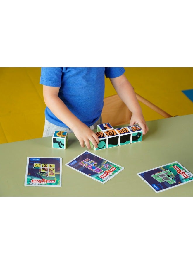 Geomag Magicube Jungle Animals with Magnetic Cubes and Cards 9pcs Magnet Toys Building Constructions for Children STEM Creativity Imagination, Recreational Conventional Educational Made in Switzerland - Image 5