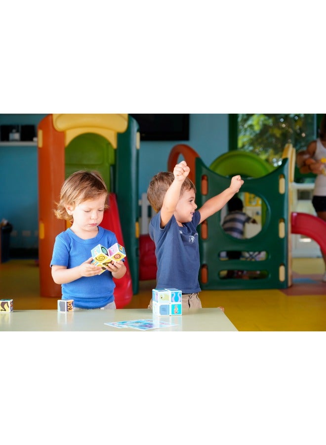 Geomag Magicube Jungle Animals with Magnetic Cubes and Cards 9pcs Magnet Toys Building Constructions for Children STEM Creativity Imagination, Recreational Conventional Educational Made in Switzerland - Image 3