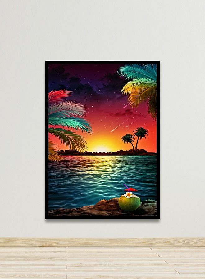 Marktna Canvas Wall Art For Wall Decoration, Nature Design, With A Hollow Black Frame, Size (120x80),One Piece - Image 1