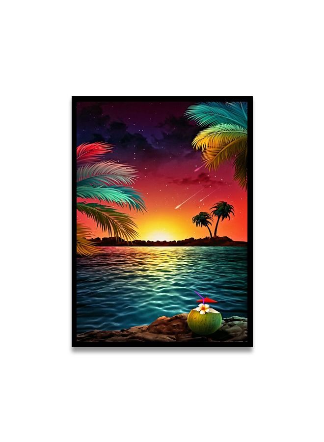 Marktna Canvas Wall Art For Wall Decoration, Nature Design, With A Hollow Black Frame, Size (120x80),One Piece - Image 2