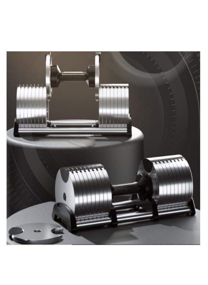 Adjustable Double Dumbbell Professional Comprehensive Training Equipment for Home Gym Non-Slip Handle Rust-Resistant 2 pieces 48KG(one piece 24kg)