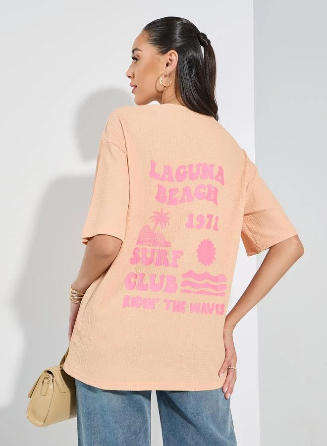 Styli Oversized Laguna Beach Graphic Print T-Shirt