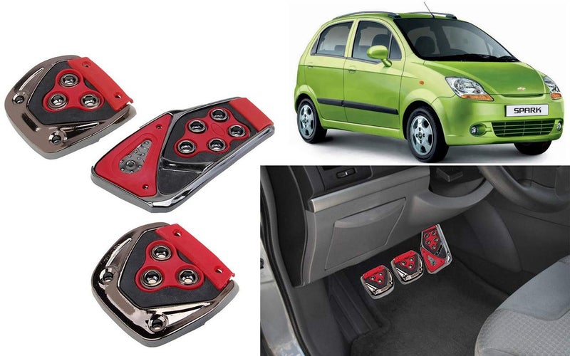 Selifaur - 3 Pcs Red Non-Slip Manual Car Pedals kit Pad Covers Set for Spark - Image 1