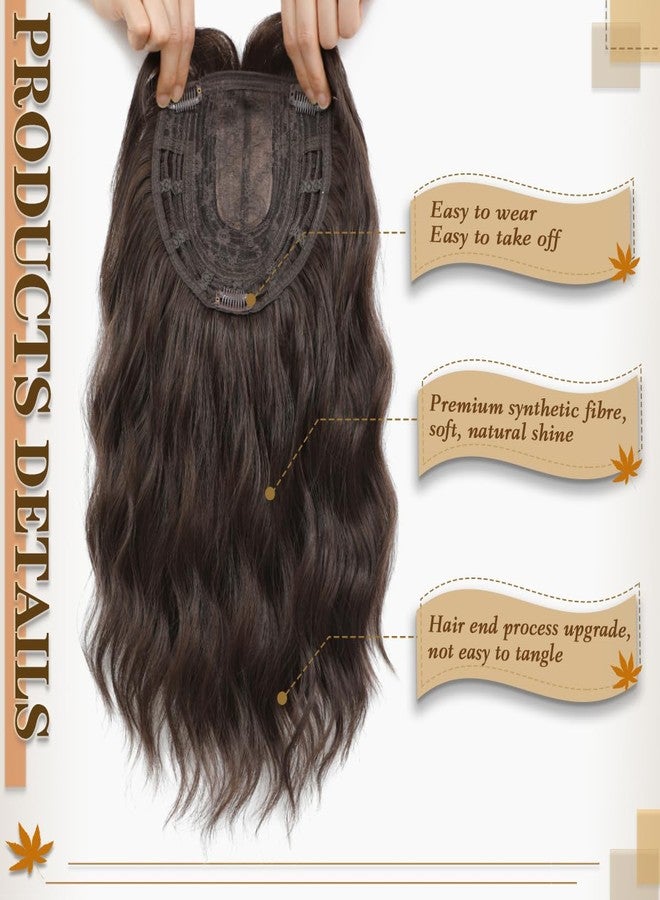 gulagula Wavy Hair Topper 14 inch Hair Toppers for Women with Thinning hair 6.5''X6.5'' Toppers Haipieces for Women Synthetic - Image 2