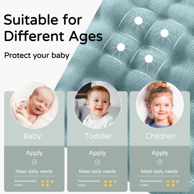 YOOFOSS منشفة أطفال مع غطاء من يووفوس للمواليد 2 حزمة 100% قطن موسلين - Image 5